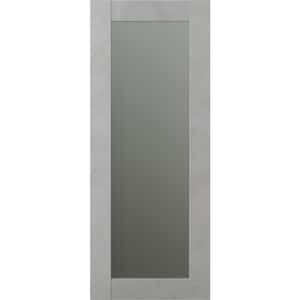 Vona_207 18 in. W x 80 in. H Solid Composite Core Full Lite Frosted Glass Light Urban Prefinished Wood Door Slab