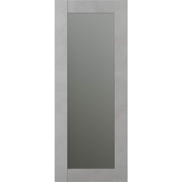 Belldinni Vona_207 18 in. W x 80 in. H Solid Composite Core Full Lite Frosted Glass Light Urban Prefinished Wood Door Slab