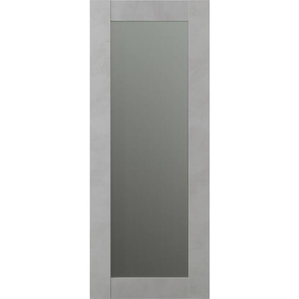 Belldinni Vona 207 32 in. x 80 in. Solid Composite Core Full Lite Frosted Glass Light Urban Prefinished Wood Interior Door Slab