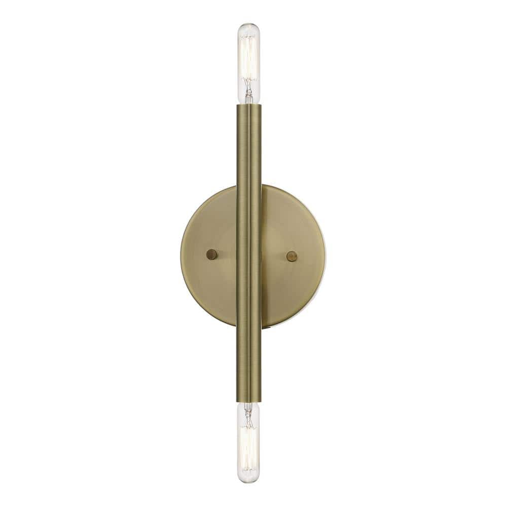 Copenhagen Elegance 2-Light Antique Brass Wall Sconce