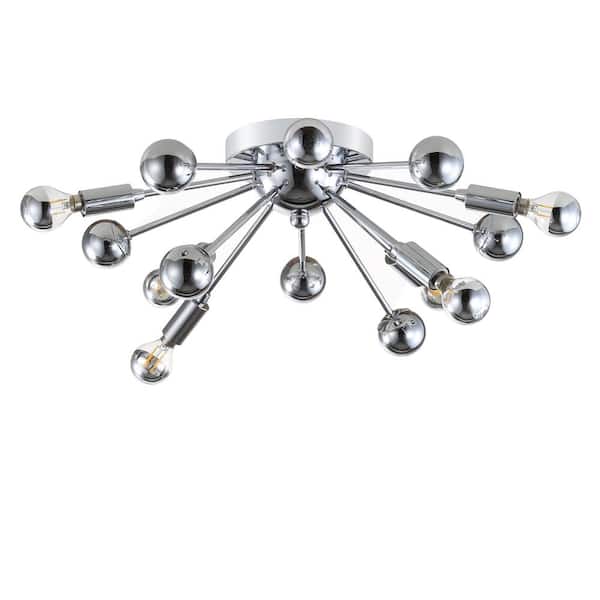 Copernicus 20 in. 7-Light Chrome Metal LED Pendant