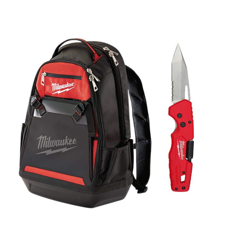 in.　Milwaukee　Jobsite　Blade　10　Home　in.　Knife　Fastback　Tool　Backpack　Folding　The　with　5-in-1　48-22-8200-48-22-1540　with　(2-Piece)　Depot