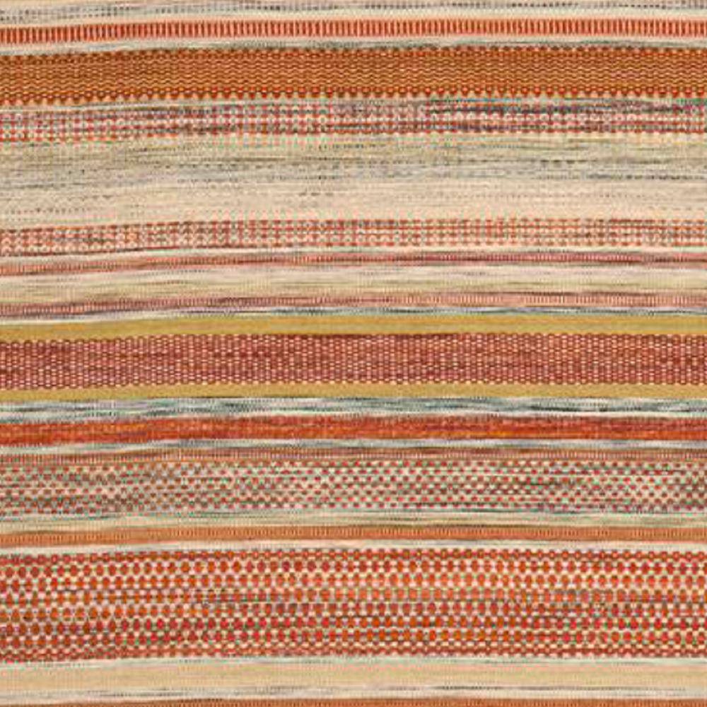 Handmade Red and Beige Wool Striped 4' x 6' Area Rug