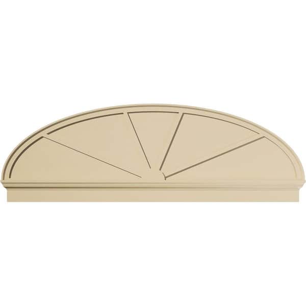 Ekena Millwork 80-in. W x 26-7/8-in. H x 2-3/4-in. P Elliptical 4 Spoke Signature Urethane Combination Pediment, Primed Tan