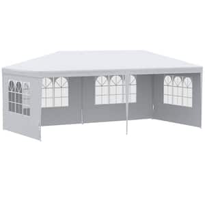 10 ft. x 20 ft. White Large Party Tent, Events Shelter Canopy Gazebo with 4 Removable Side Walls