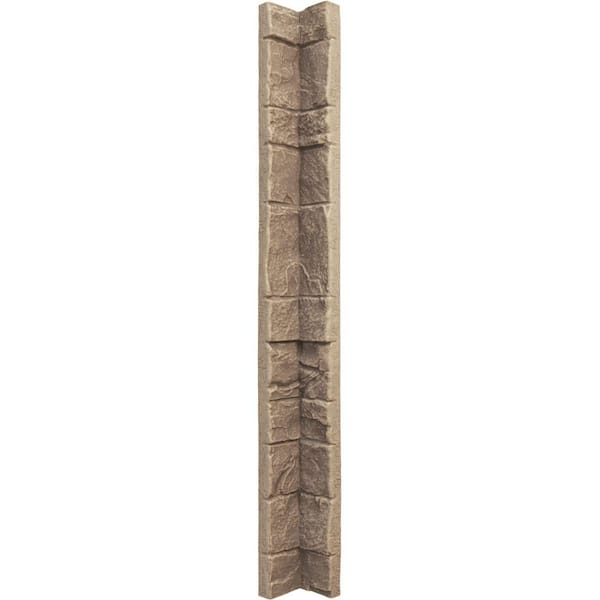 Ekena Millwork 3 in. x 3 in. Valley Spring Composite Universal Inside Corner for StoneWall Faux Stone Siding Panels
