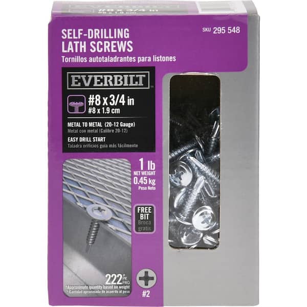 Everbilt #8 x 3/4 in. Truss Head Phillips Drive Lath Self-Drilling Screw 1 lb.-Box (222-Piece)
