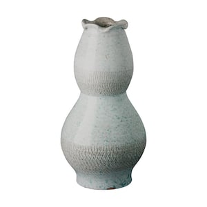 Tall Scallop Coastal Splash Ceramic Vase