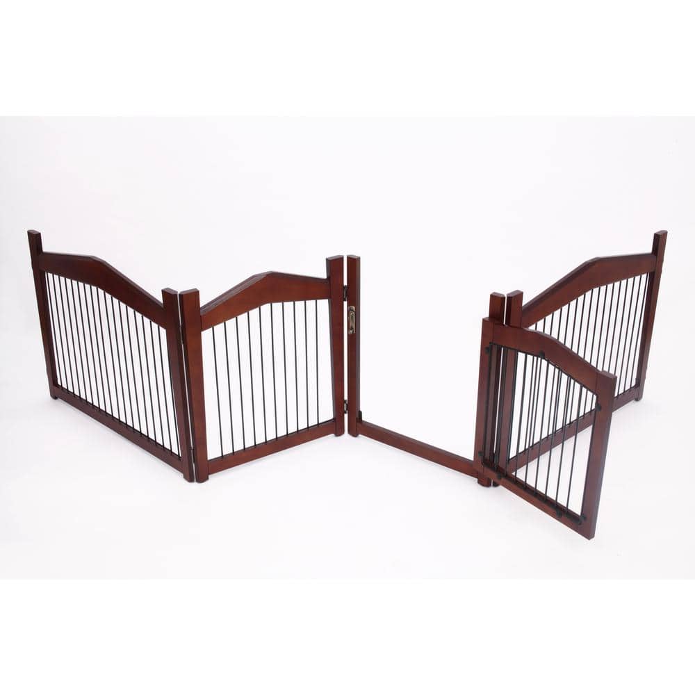 Medium Brown and Black Wood Pet Crate and Gate