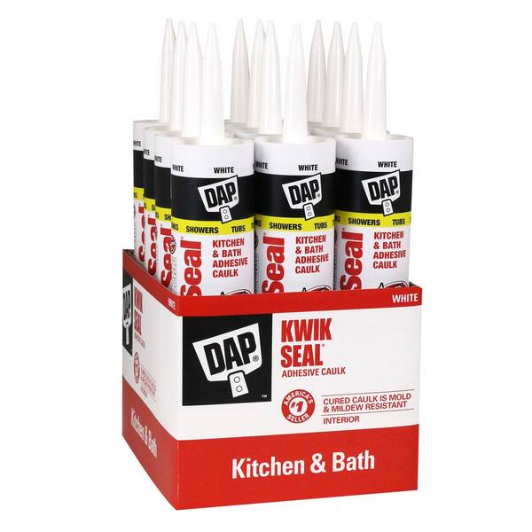DAP Kwik Seal 10.1 oz. White Kitchen and Bath Adhesive Caulk (12Pack