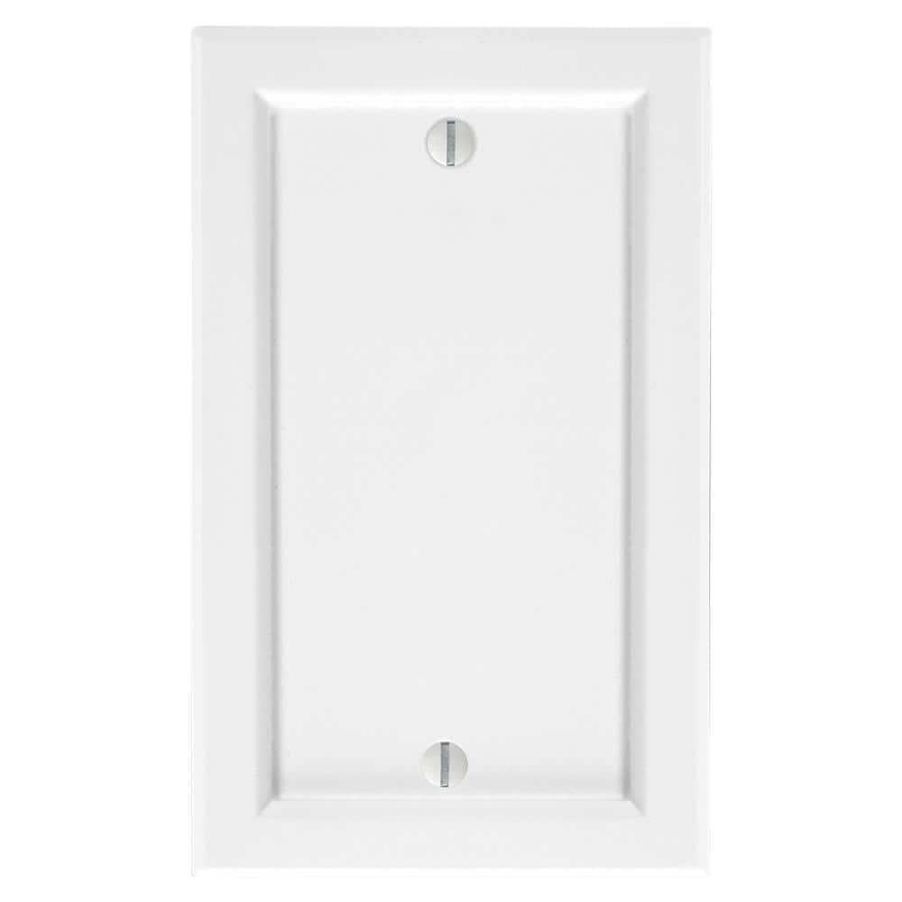 Shaker 1-Gang White Blank Plate BMC Wood Wall Plate