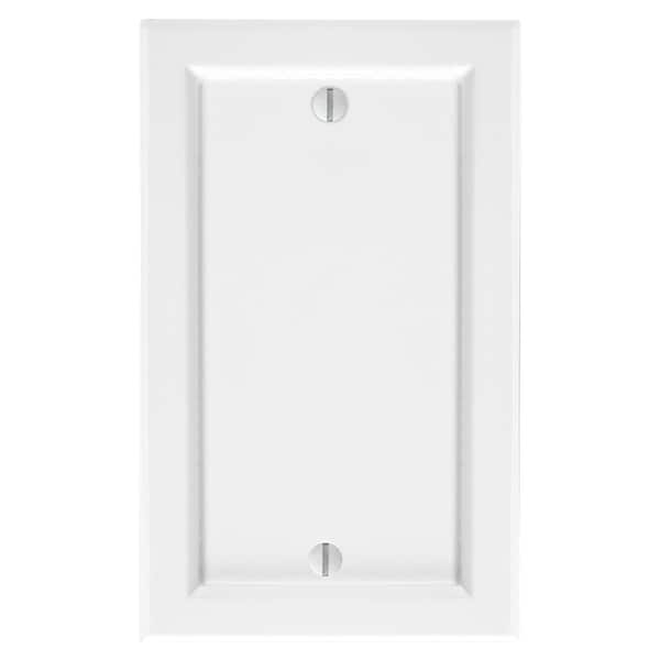 Unbranded Shaker 1-Gang White Blank Plate BMC Wood Wall Plate