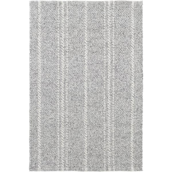 Melange Stripe Handwoven Grey/Ivory 2 ft. x 3 ft. Outdoor Area Rug