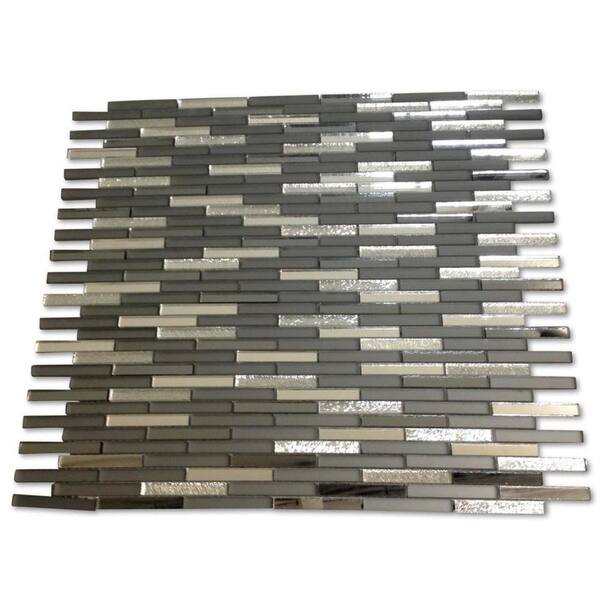 Ivy Hill Tile Specchio Metallic Night Terrace 12-3/4 in. x 12 in. x 4 mm Polished and Frosted Glass Mirror Mosaic Tile