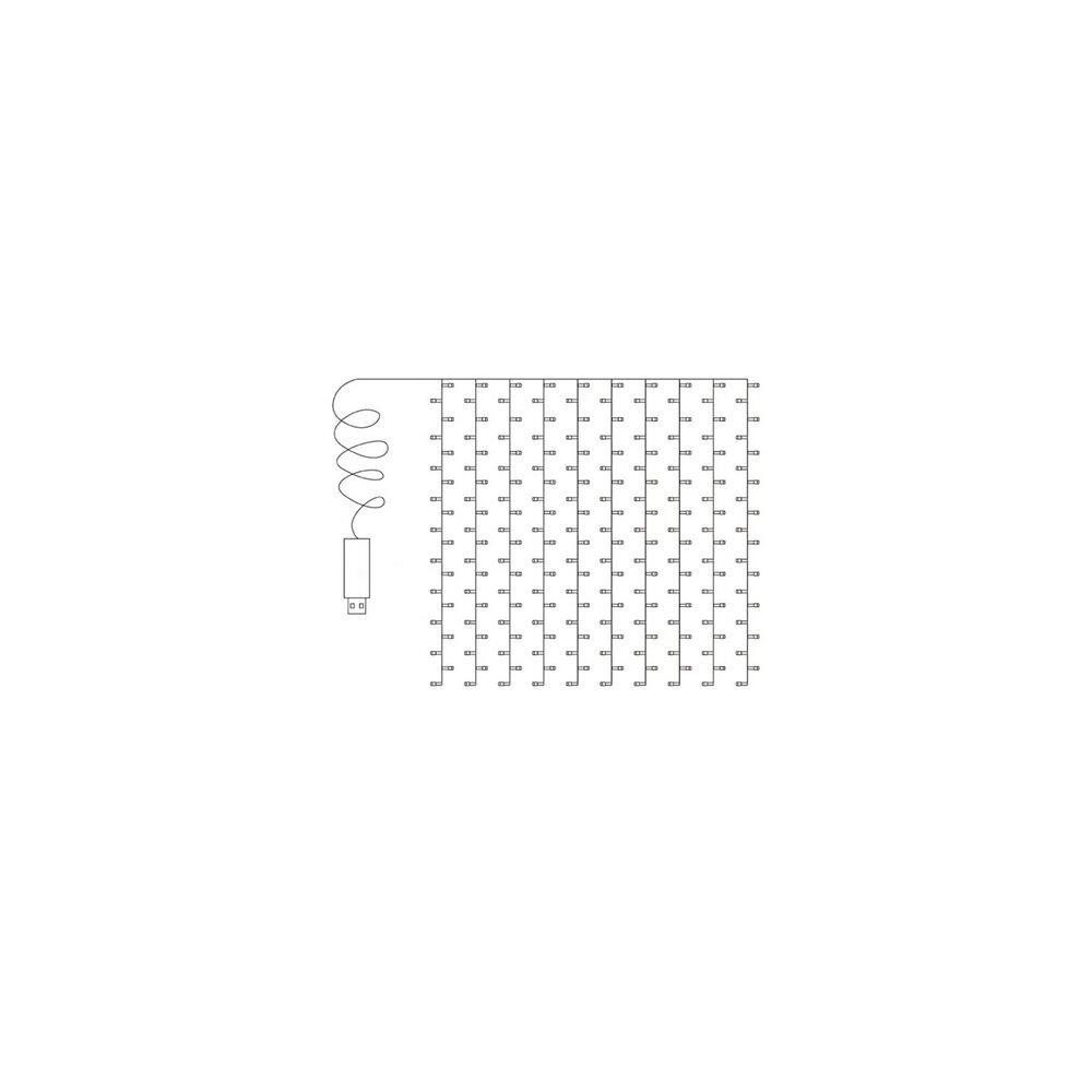 6.5 ft. x 6.5 ft. White Waterproof Curtain Lights for Bedroom Wall, 200 LED