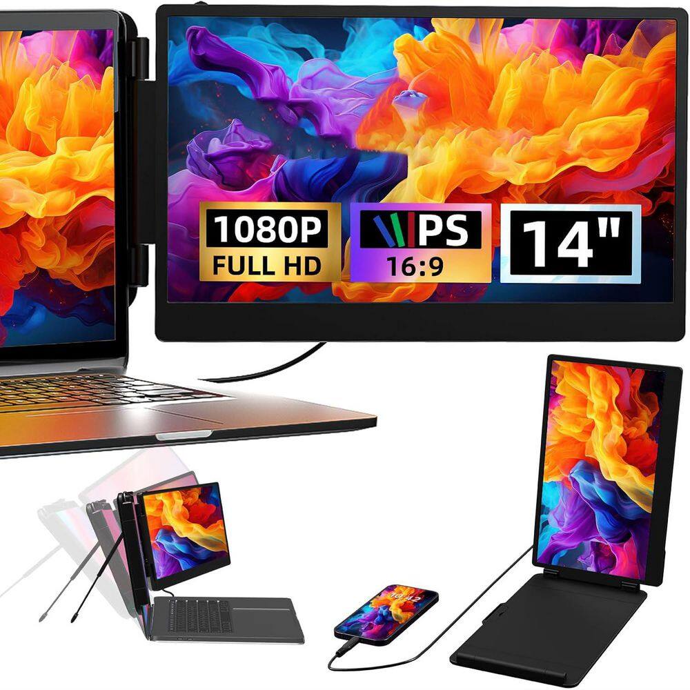 14 IPS FHD 1080P Portable Monitor for Laptop Compatible with Windows Mac Ideal for Travel Gaming Work price history on PriceWatchPro