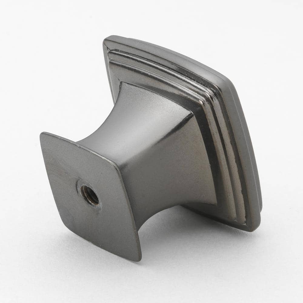 Satin Pewter Square Cabinet Knob with Mounting Hardware