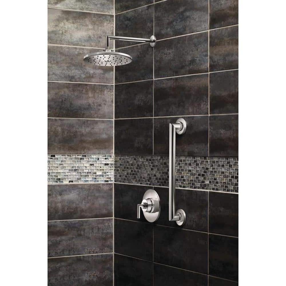 Matte Black 10-Inch Modern Rain Shower Trim Kit