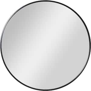 30 in. W x 30 in. H Round Aluminum Alloy Framed Black Wall Mirror