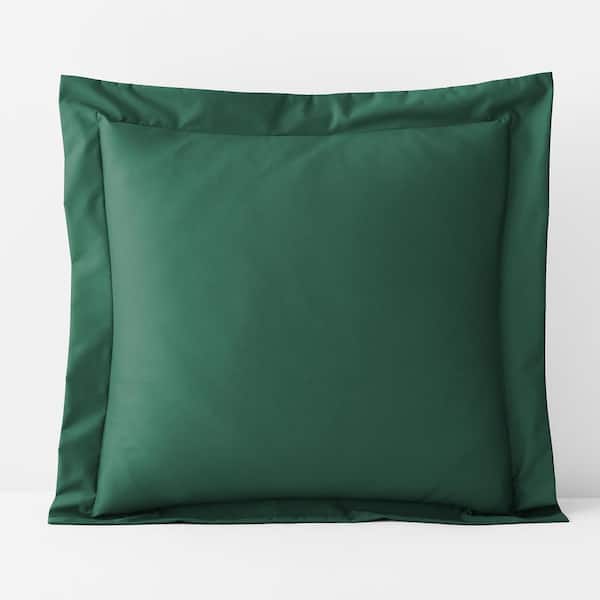 The Company Store Company Cotton Evergreen Solid 300 Thread Count Wrinkle-Free Sateen Euro Sham