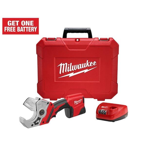 Milwaukee M12 12V Lithium-Ion Cordless PVC Shear Kit with One 1.5 Ah Battery, Charger and Hard Case