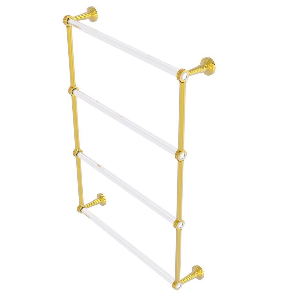 Allied Brass Pacific Beach 4 Tier 24 in. Ladder Towel Bar with Dotted  Accents in Polished Brass PB-28D-24-PB