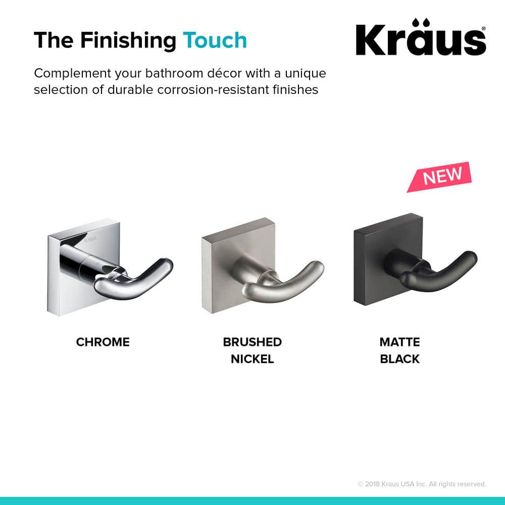Brushed Nickel Modern Double Wall Mounted Robe Hook