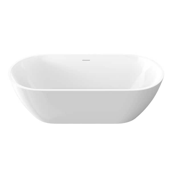 ANZZI Mone 67 in. L x 29 in. W Acrylic Glossy Flat bottom Soaking