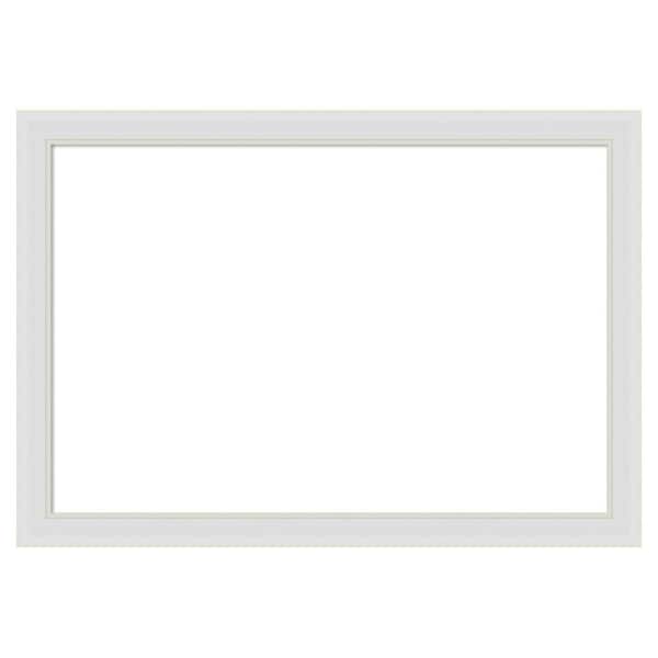 Amanti Art Flair Soft White Narrow 40 in. x 28 in. Polystyrene Framed Dry Erase Magnetic Memo Board