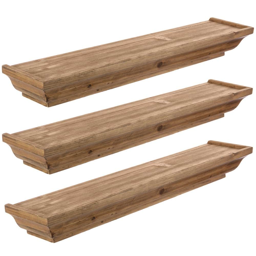 Walnut Modern Rustic Floating Shelf - 24" Light Wood for Living Spaces