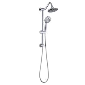 6-Spray 6 in. Dual Shower Head and Handheld Shower Head, Wall Mount 2.5 GPM 4 in Hand Shower in Chrome