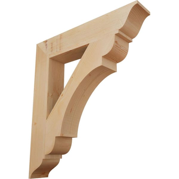Ekena Millwork 5.5 in. x 38 in. x 34 in. Douglas Fir Olympic Traditional Smooth Bracket