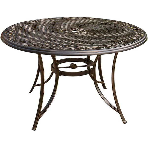 Hanover Manor 5 Piece Round Patio Dining Set With Four Swivel Rockers Mandn5pcsw 4 The Home Depot