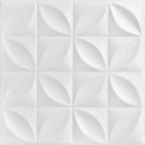 Perceptions Ultra Pure White - Satin (Behr) 1.6 ft. x 1.6 ft. Decorative Foam Glue Up Ceiling Tile (21.6 sq. ft./Case)