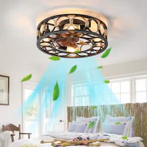 19.7 in. Indoor Black Cylinder Smart Ceiling Fan with Remote and Bulbs Included