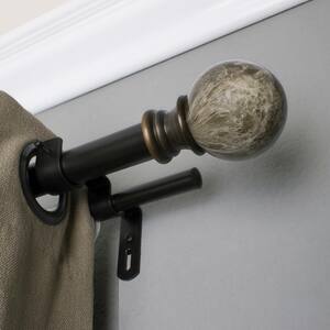 Drapery Curtain Rod Pole Ends Finials 2 Colonial Style Shiny Dark Brown Resin 