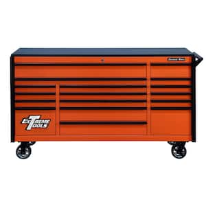 DX 72 in. 17-Drawer Roller Cabinet Tool Chest in Orange with Black Drawer Pulls