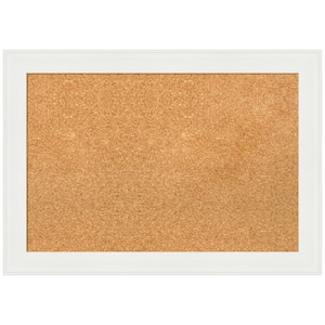 Vanity White 27.38 in. x 19.38 in. Narrow Framed Corkboard Memo Board