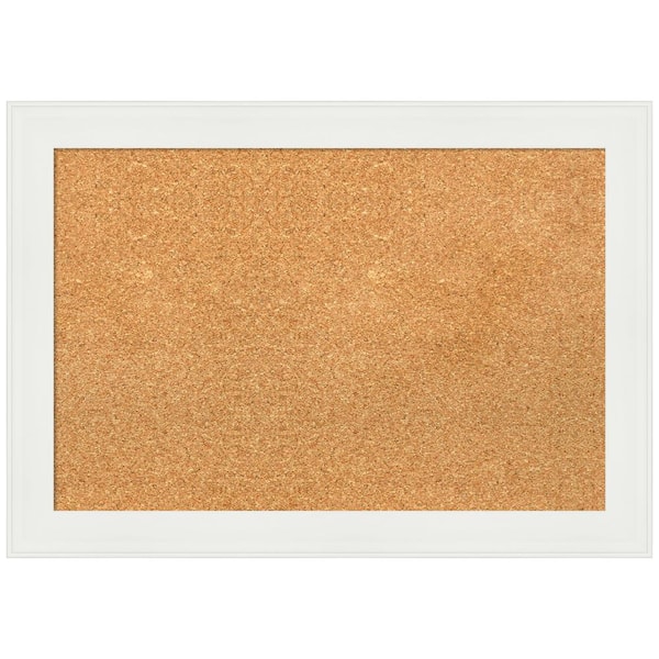 Amanti Art Vanity White 27.38 in. x 19.38 in. Narrow Framed Corkboard Memo Board