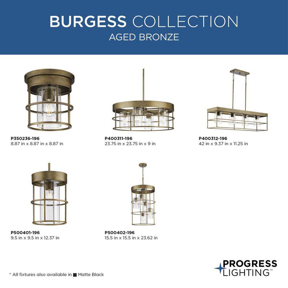 Burgess Aged Bronze Glass Farmhouse Pendant Light