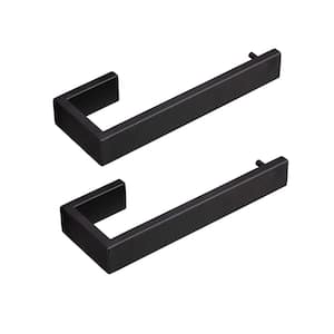 Bathroom 9 in. Wall Mounted Towel Bar Stainless Steel Hand Towel Holder in Matte Black (2-Pack)