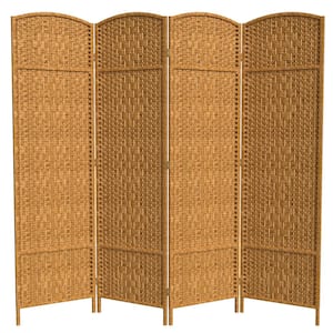 6 ft. Light Beige 4-Panel Room Divider