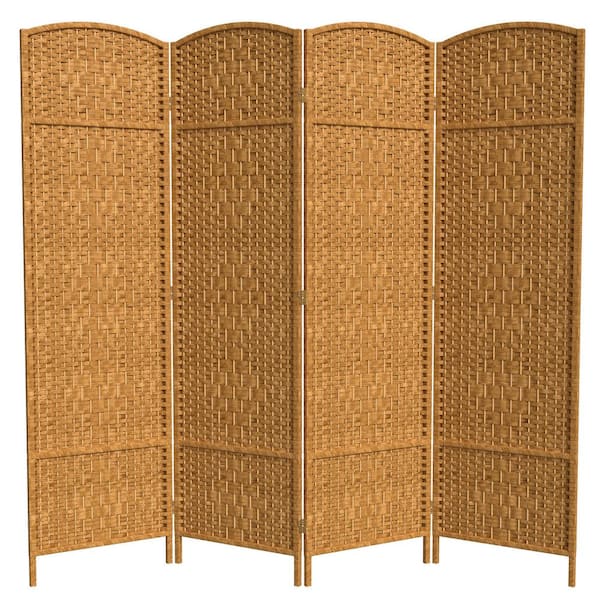 Oriental Furniture 6 ft. Light Beige 4-Panel Room Divider