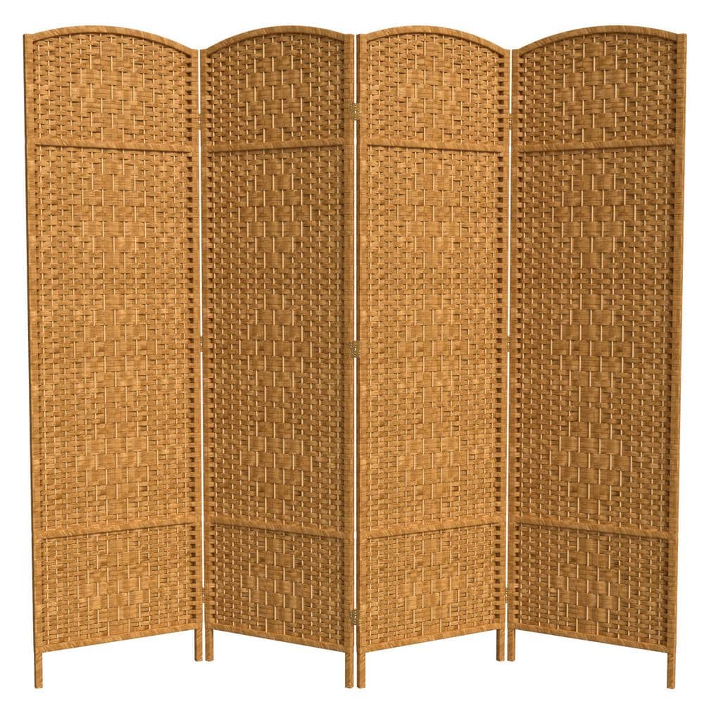 6 ft. Light Beige 4-Panel Room Divider