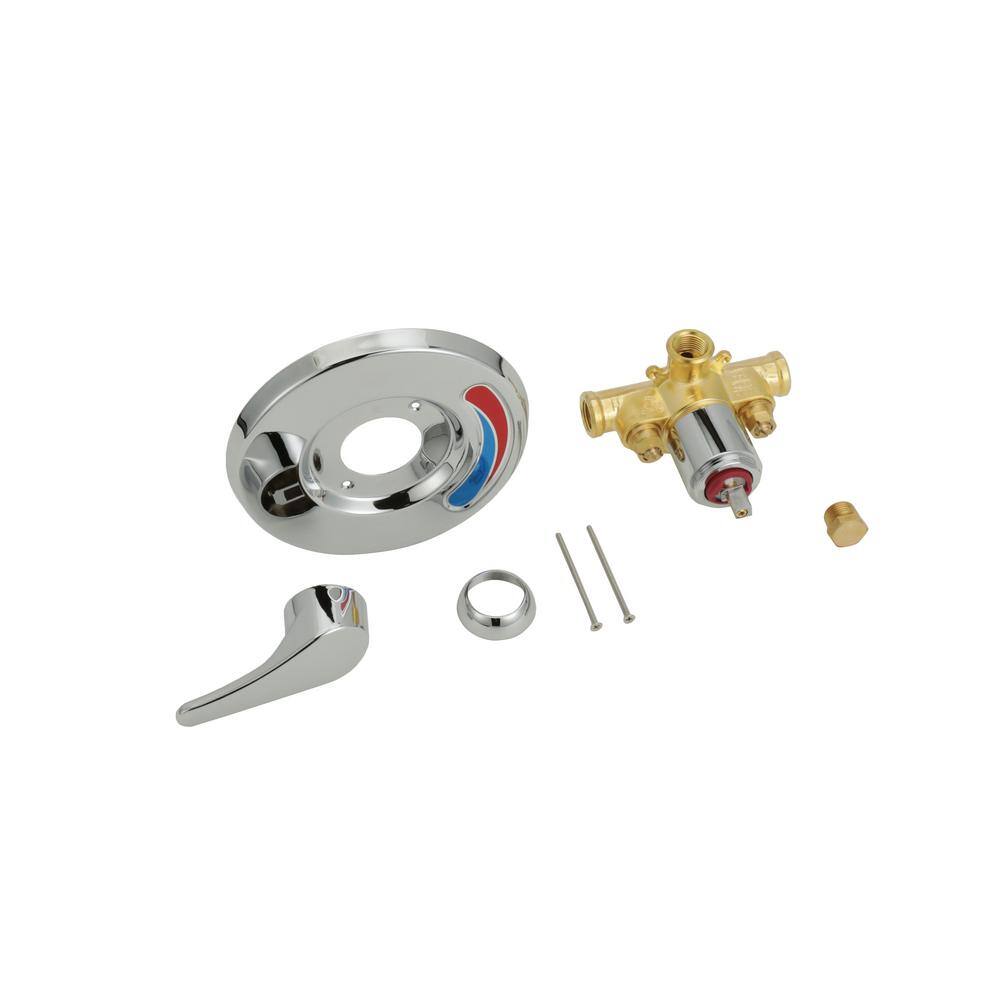 Chrome Wall-Mounted Thermostatic Shower Valve with Diverter