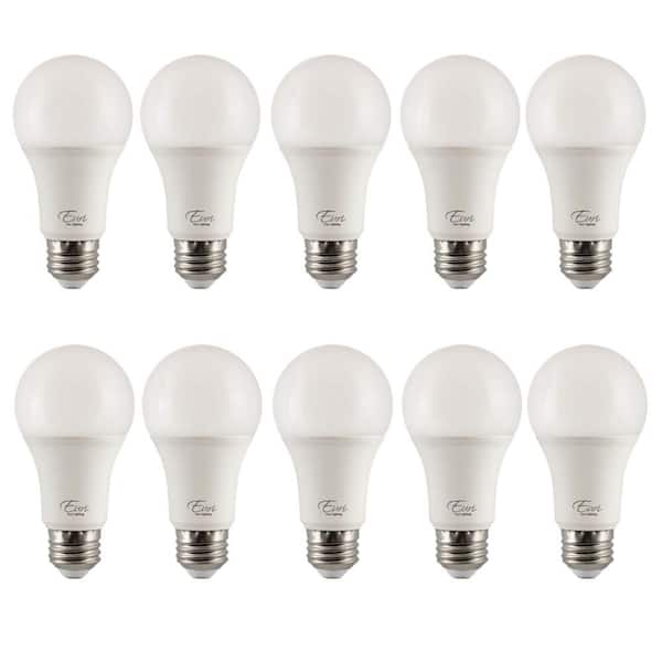 How many amps does a 100 watt light bulb pull 100 Watt Equivalent A19 Energy Star And Dimmable Led Light Bulb In Bright White 4000k 10 Pack Ea19 15w2040e The Home Depot