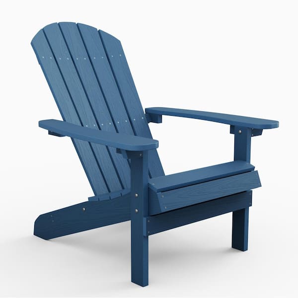 Mximu Classic Navy Plastic Outdoor Patio Adirondack Chair