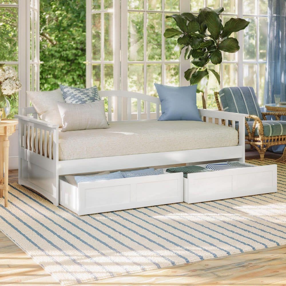 Mission White Twin Daybed with Storage Drawers price history on PriceWatchPro