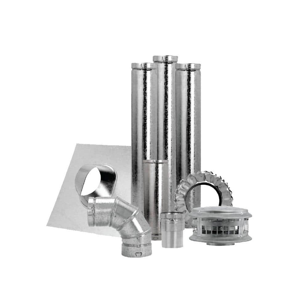 84 in. Silver Aluminum & Galvanized Steel Vertical Vent Pipe Kit