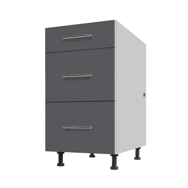 Miami Shoreline Gray Matte 36 in. x 12 in. x 30 in. Flat Panel Stock Assembled Wall Kitchen Cabinet
